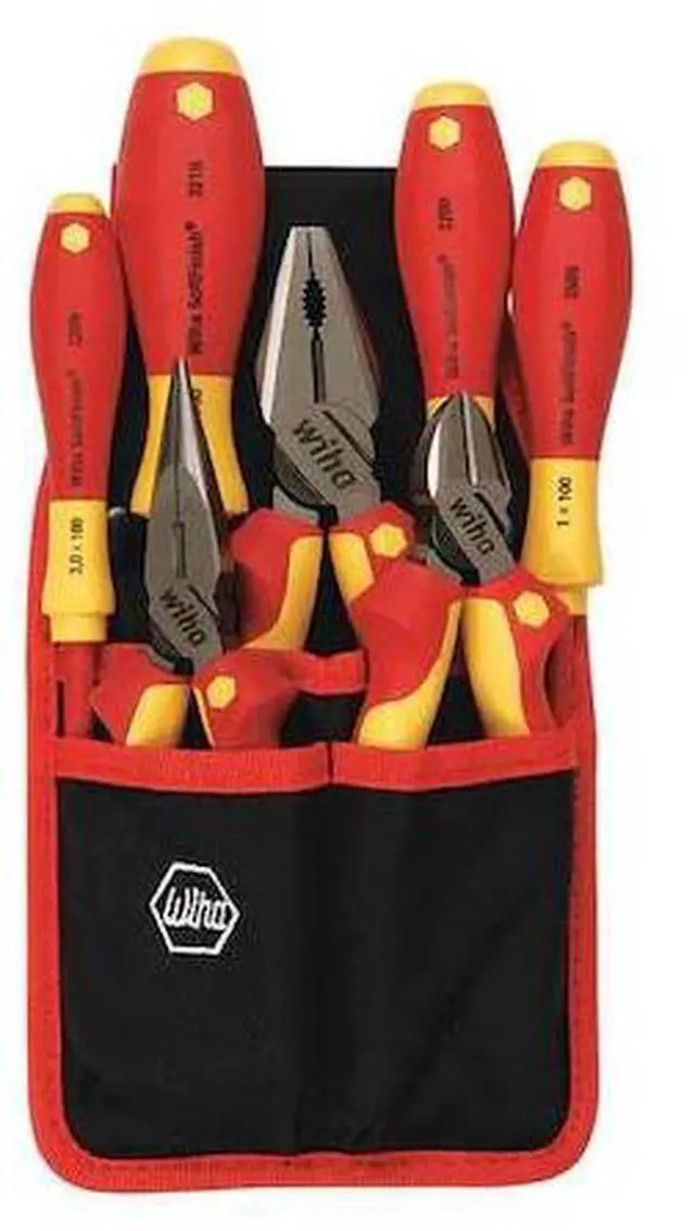 Alt view image 6 of 6 - Wiha 32985 7 Piece Insulated Industrial Pliers/Cutters/Drivers Belt Set