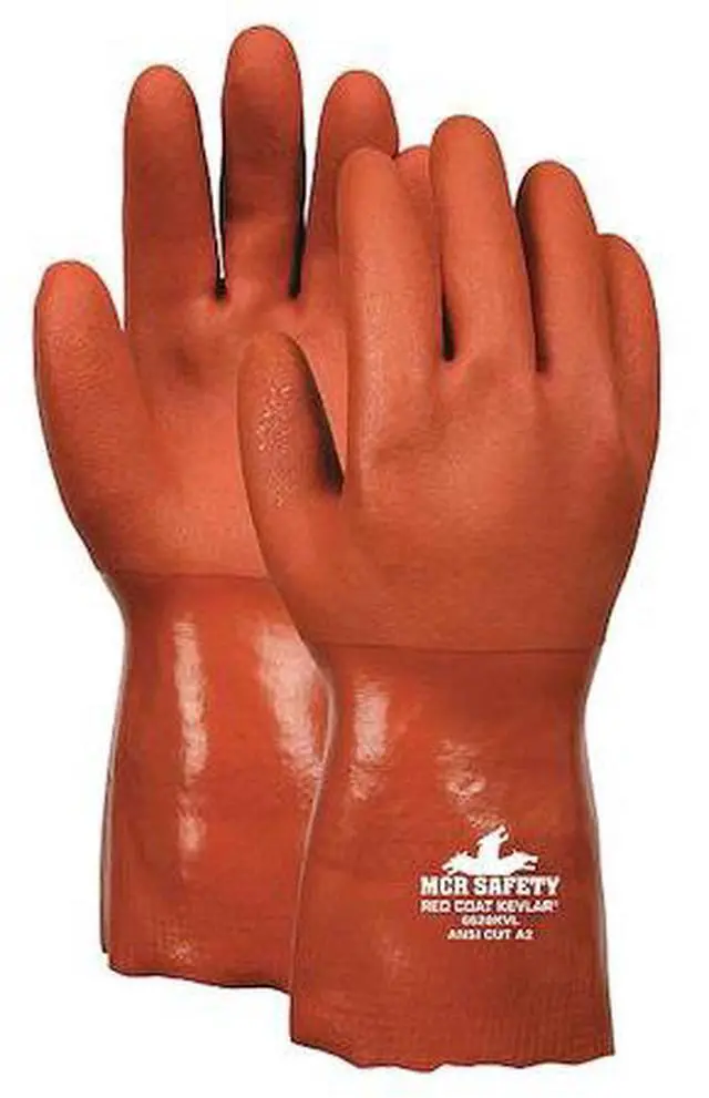 Alt view image 2 of 3 - Mcr Safety Chemical Gloves,L,12 in. L,Sandy,PK12 HAWA 6620KVL