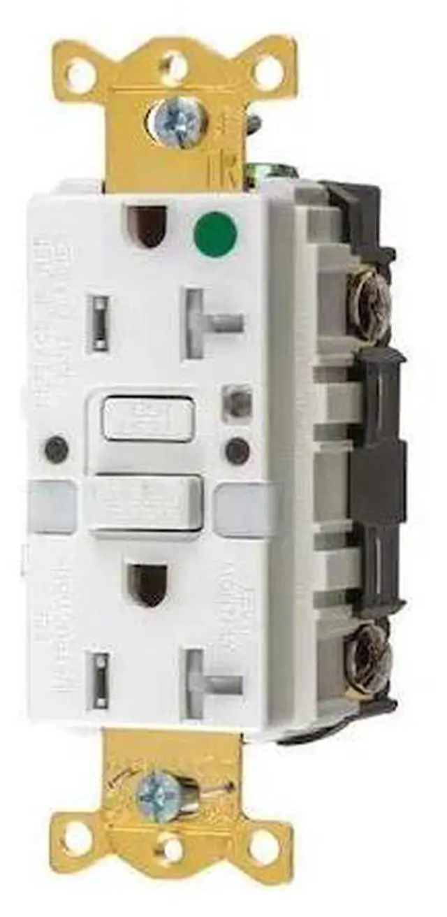 Main image of 20A Heavy Use Hospital Grade Receptacle, White; Tamper Resistant: Yes