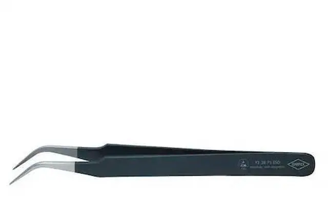 Alt view image 3 of 3 - Knipex 92-38-75-ESD ESD Precision Tweezers needle point sickle-shaped