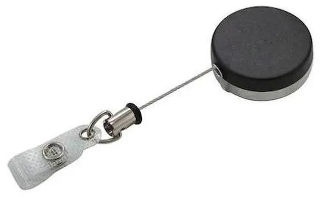 Alt view image 2 of 2 - Lucky Line Products Badge Reel,Black/Chrome,Steel Cord,3/4"D HAWA G422