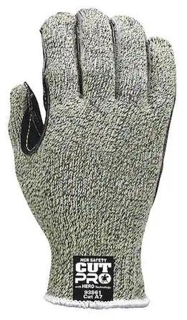 Alt view image 3 of 5 - Mcr Safety Leather Cut-Resistant Gloves Multi 7 Gauge  93861M