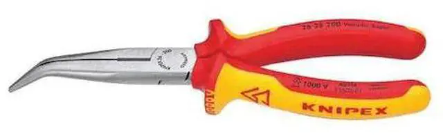 Alt view image 2 of 3 - KNIPEX 26 28 200 SBA 8" Chain Nose Side Cutting Plier w/ Angled Jaw, Insulated