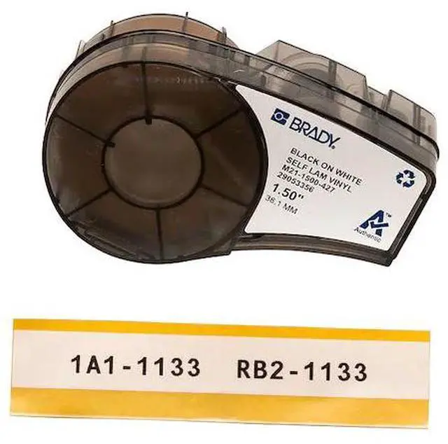 Alt view image 3 of 3 - BRADY M21-1500-427 Label Tape Cartridge, Black on White, Labels/Roll: Continuous