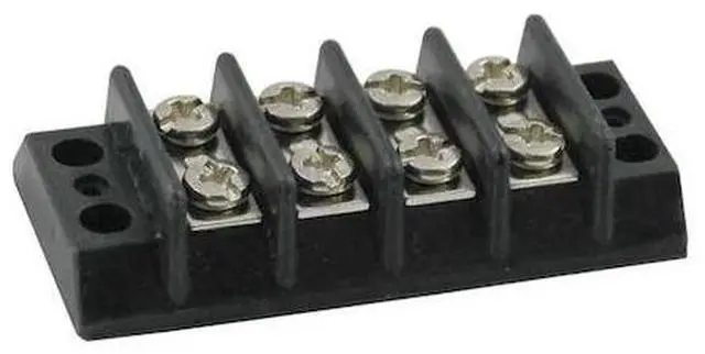 Main image of ZORO SELECT 6ZEG8 Terminal Strip, 4 Pole, 2 Row, 20 A, 300 V AC, 12 AWG, Screw