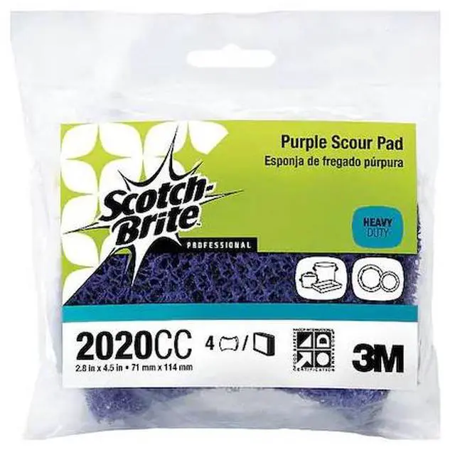 Main image of SCOTCH-BRITE 2020CC Scouring Pad,4-1/2" L x 3" W,Purple,PK4