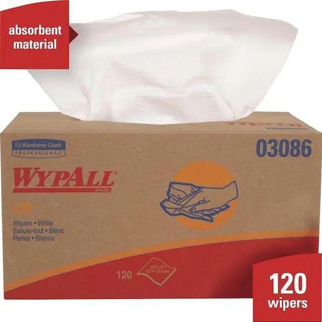 Alt view image 14 of 19 - WYPALL L30 Wipers, POP-UP Box, 10 x 9 4/5, White, 120/Box
