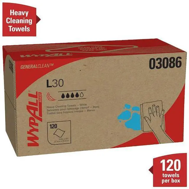 Alt view image 18 of 19 - WYPALL L30 Wipers, POP-UP Box, 10 x 9 4/5, White, 120/Box