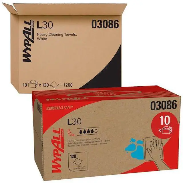 Alt view image 16 of 19 - WYPALL L30 Wipers, POP-UP Box, 10 x 9 4/5, White, 120/Box