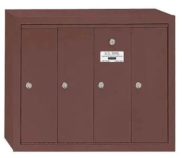 Alt view image 4 of 8 - SALSBURY INDUSTRIES 3504ZSU Mailbox, Bronze, Powder Coated, 4 Doors, Surface, -