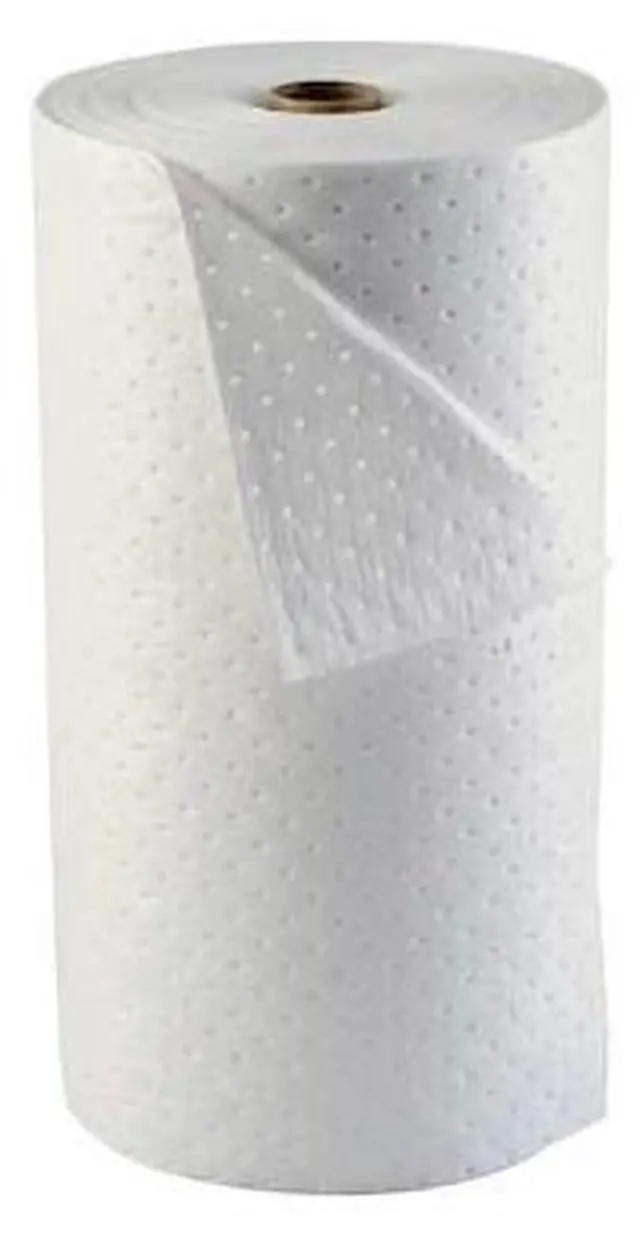 Main image of BRADY OP350-200P Sorbent Roll, 38 gal, 30 in x 200 ft, Oil, White, Polypropylene