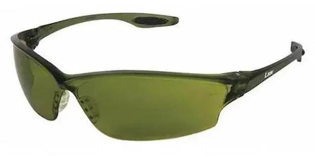 Main image of MCR SAFETY LW2130 Law 2, Safety Glasses Anti-Scratch, Green Lens, Frameless,