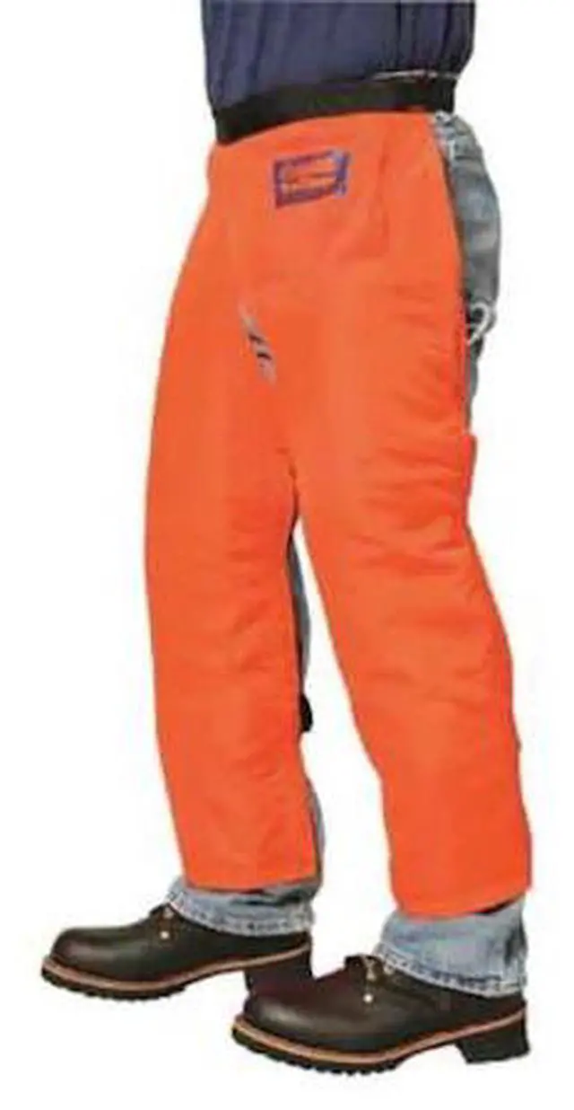 Alt view image 2 of 5 - Chain Saw Chaps,Orange,Nylon,39 In. L ELVEX JE-9439