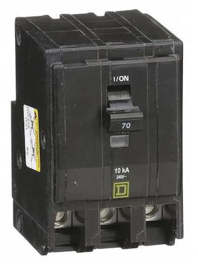 Main image of SQUARE D QO370 Miniature Circuit Breaker, QO Series, 70A, 3 Pole, 120/240V AC,