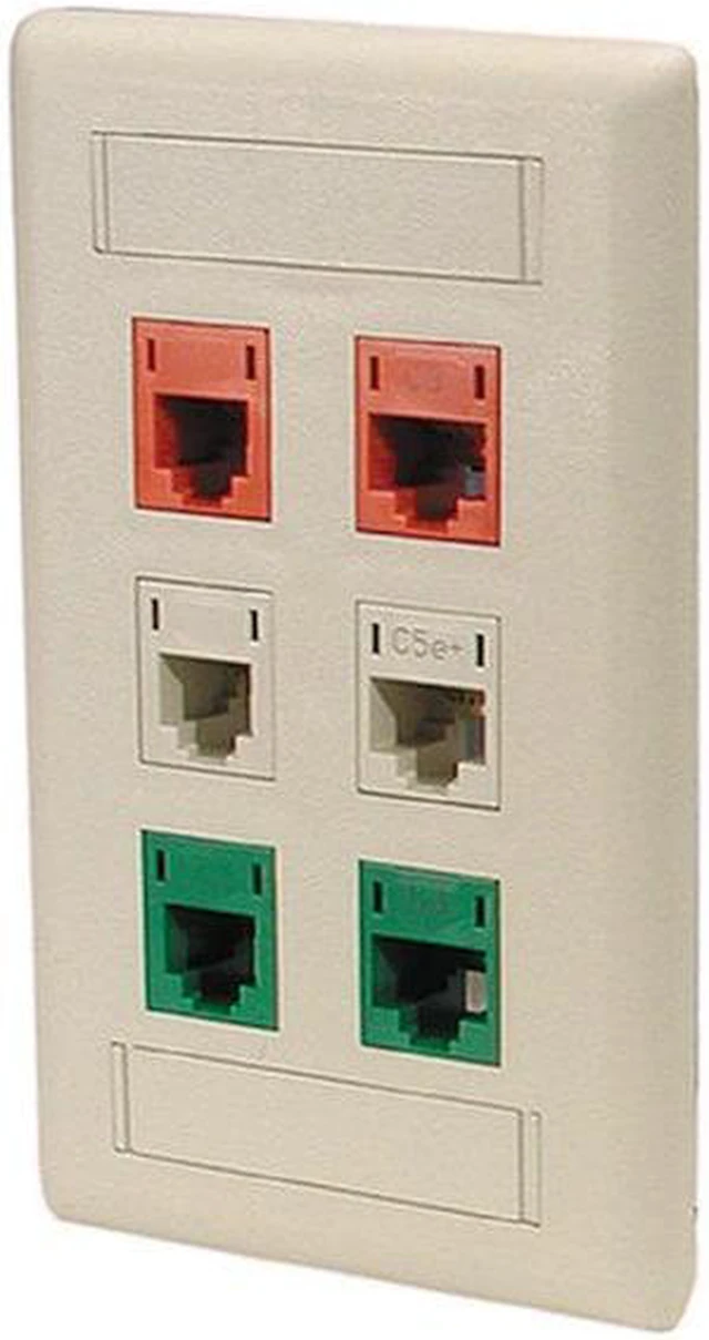 Alt view image 3 of 3 - HUBBELL PREMISE WIRING IFP16EI Wall Plate,6 Port