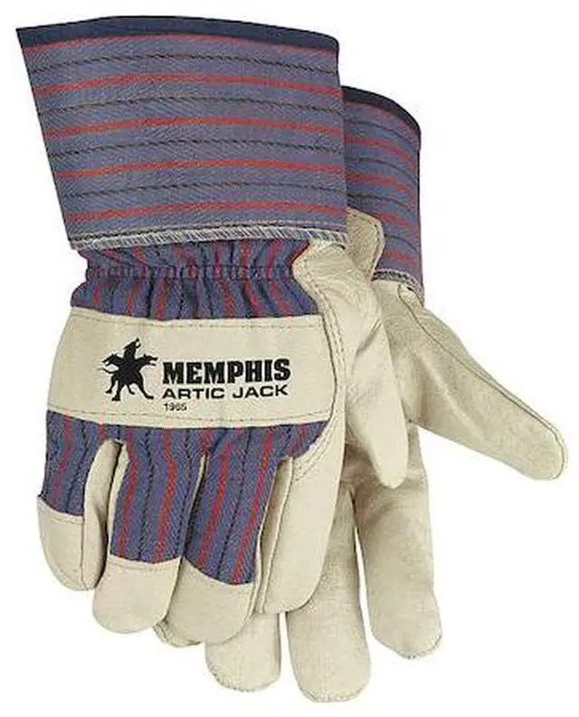 Main image of MCR SAFETY 1965XL Leather Gloves, Grain Pigskin Leather Palm, Safety Cuff,