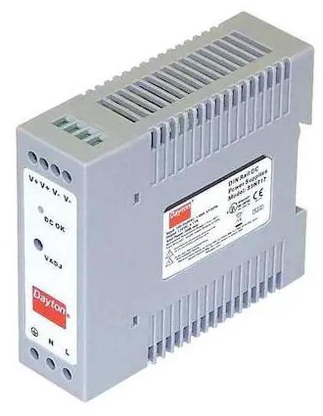 Main image of DAYTON 33NT17 DC Power Supply, 90/264V AC, 50 W, 4.17 A, DIN Rail