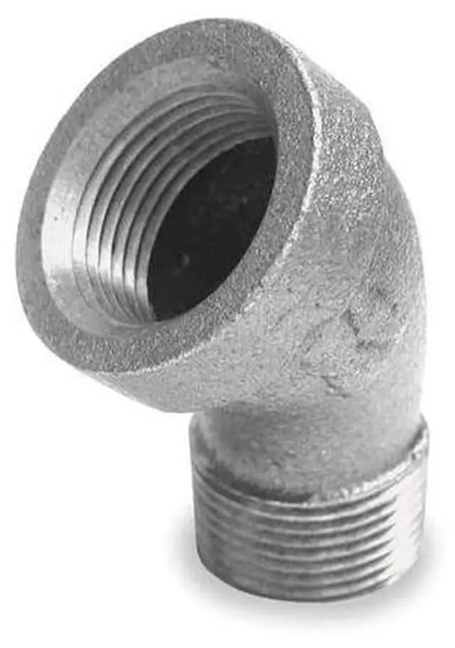 Main image of ZORO SELECT 1XKU9 1" FNPT x MNPT Galvanized 45 Degree Street Elbow