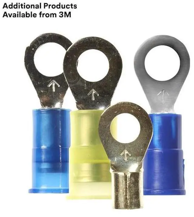 Alt view image 4 of 9 - 3M MVU14-10RX Scotchlok 16-14 AWG Vinyl Ring Terminal #10 Stud PK100