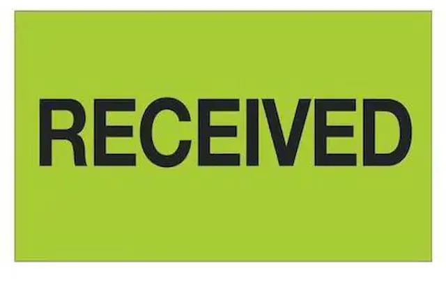 Main image of TAPE LOGIC DL1223 Tape Logic® Labels, "Received", 3" x 5", Fluorescent Green,