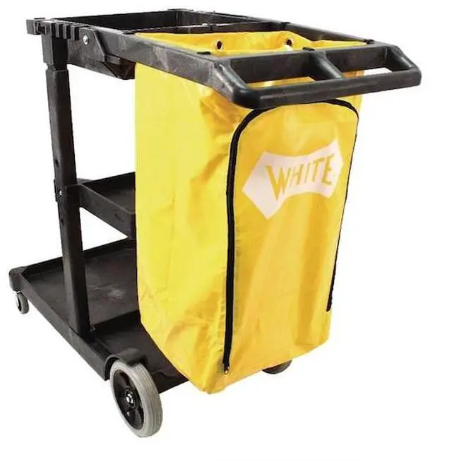 Alt view image 7 of 7 - Impact Products Janitor's Cart with 25-Gallon Yellow Vinyl Bag