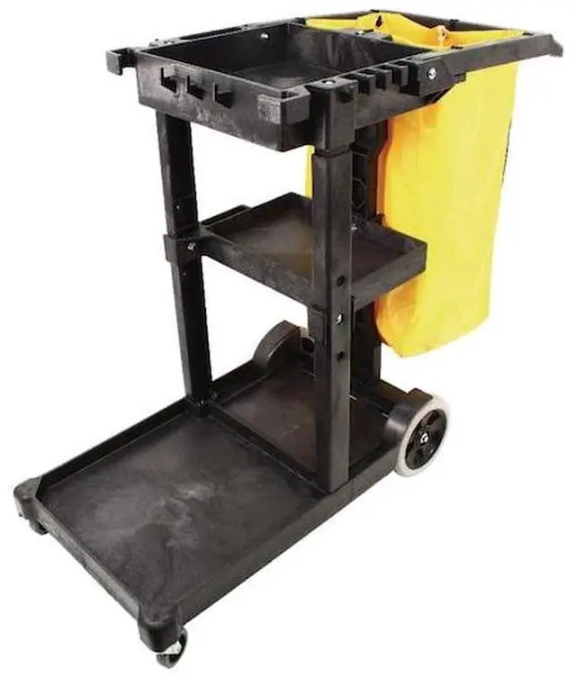 Alt view image 4 of 7 - Impact Products Janitor's Cart with 25-Gallon Yellow Vinyl Bag
