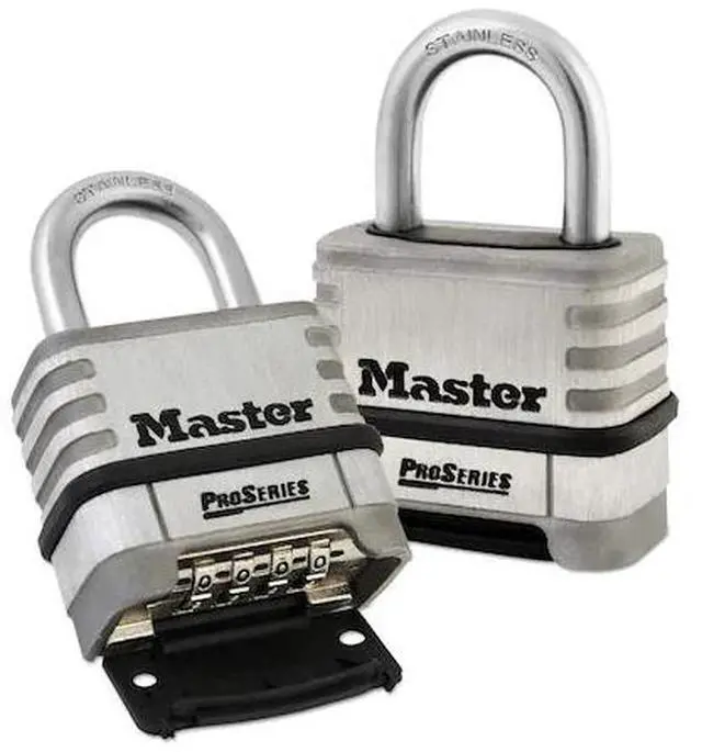 Alt view image 7 of 18 - Master Lock 1174D ProSeries Stainless Steel Easy-to-Set Combination Lock, Stainless Steel, .31 in.