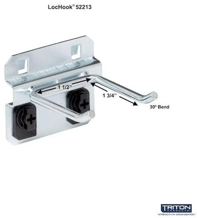 Alt view image 2 of 6 - TRITON PRODUCTS 52213 2 In. Double Rod 30 Degree Bend Steel Pegboard Hook for