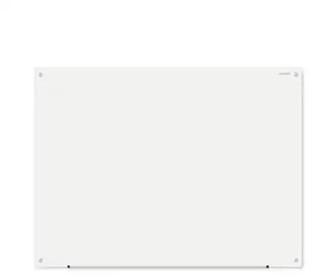 Alt view image 2 of 10 - Universal Frameless Glass Marker Board, 48" X 36", White UNV43233 Includes marker holder and mounting kit