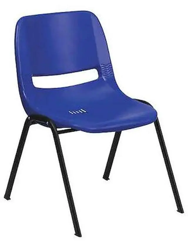 Alt view image 8 of 14 - Flash Furniture HERCULES Series Plastic Shell Stack Chair Blue 5 Pack (5RUTEO1BL)