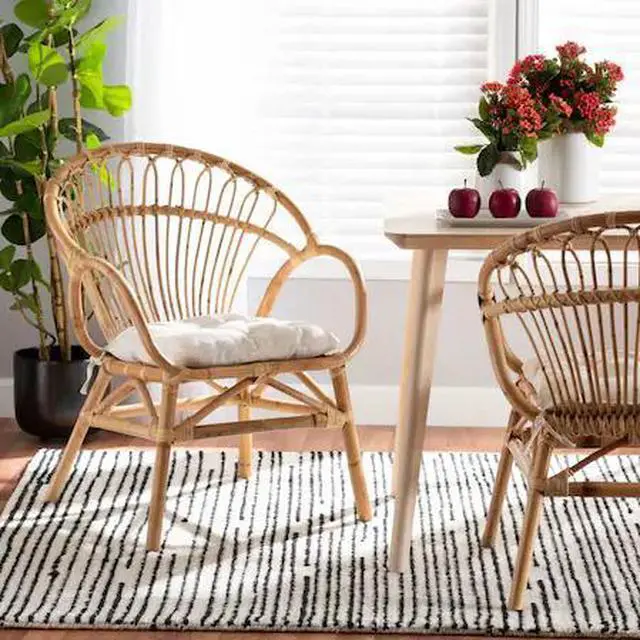 Alt view image 7 of 20 - Baxton Studio Benicia Modern Bohemian Natural Brown Rattan Dining Chair