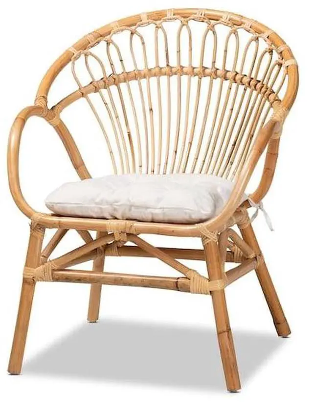 Alt view image 9 of 20 - Baxton Studio Benicia Modern Bohemian Natural Brown Rattan Dining Chair