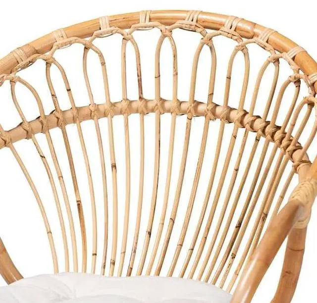 Alt view image 13 of 20 - Baxton Studio Benicia Modern Bohemian Natural Brown Rattan Dining Chair