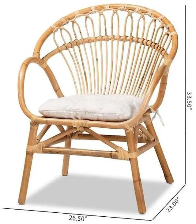 Alt view image 8 of 20 - Baxton Studio Benicia Modern Bohemian Natural Brown Rattan Dining Chair