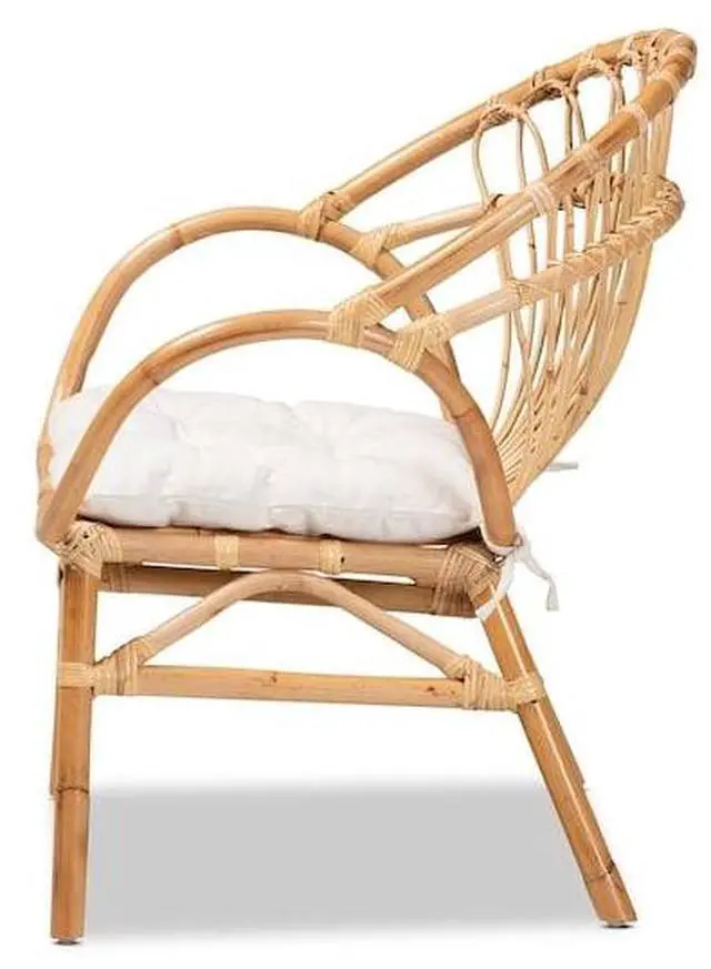 Alt view image 11 of 20 - Baxton Studio Benicia Modern Bohemian Natural Brown Rattan Dining Chair