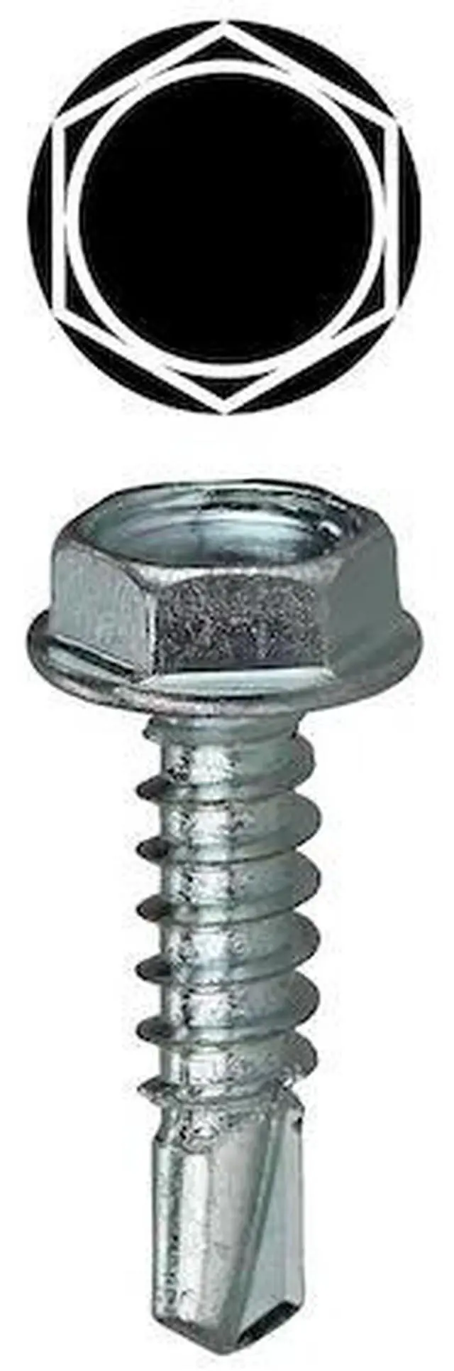 Main image of DOTTIE TEKHW101 Self-Drilling Screw, #10-16 x 1 in, Zinc Plated Steel Flange
