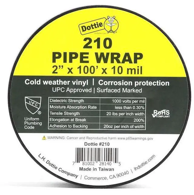 Alt view image 2 of 2 - DOTTIE 210 L.H. Dottie 2'' x 100' Pipe Wrap (10 Mil), 24PK