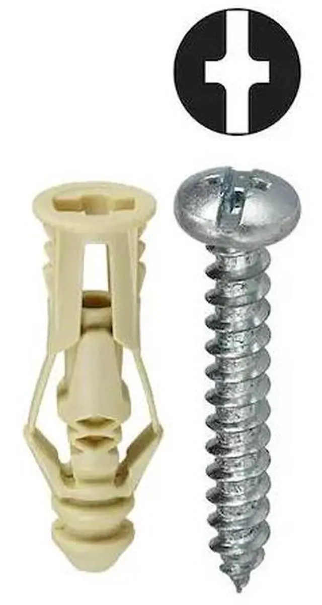Main image of DOTTIE TG6KTP Triple-Grip Screw Anchor, 1-3/16" L, Nylon