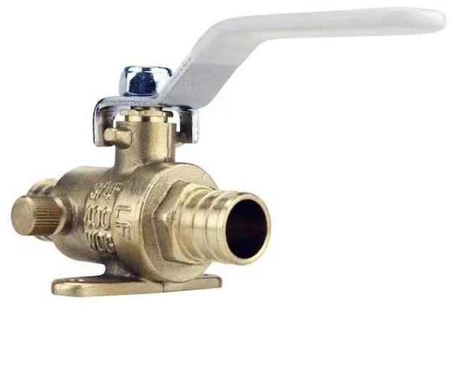Alt view image 3 of 6 - APOLLO APXV34WD 3/4 in. Brass PEX Barb Ball Valve with Drain and Mounting Pad