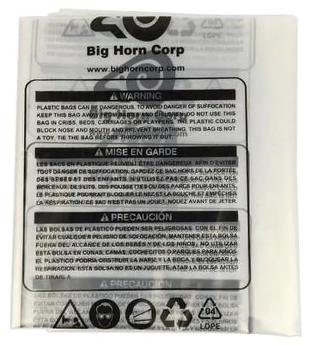 Main image of BIG HORN 11785 16.5" Dia. Clear Plastic Dust Collection Bag 26" x 47" -