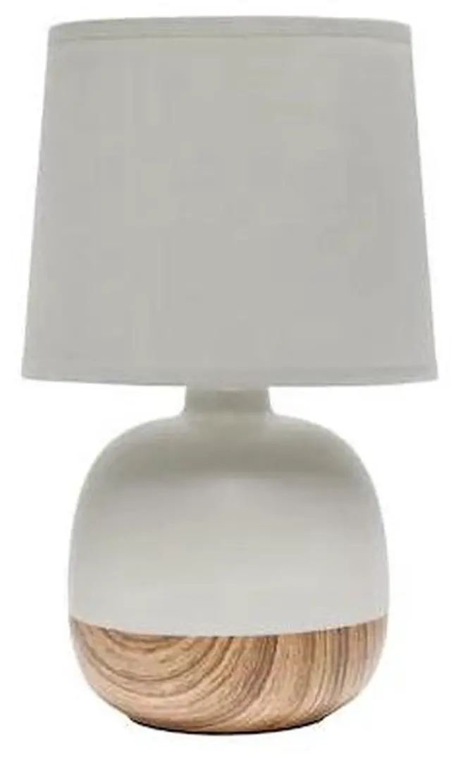 Main image of SIMPLE DESIGNS LT2078-LWG Petite Mid Century Table Lamp, Light Wood and Light