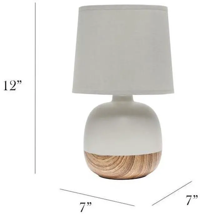 Alt view image 3 of 7 - SIMPLE DESIGNS LT2078-LWG Petite Mid Century Table Lamp, Light Wood and Light