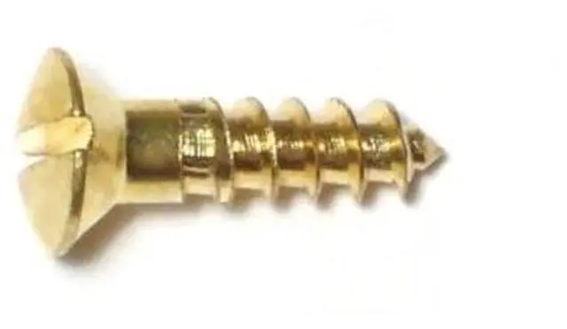 Main image of MIDWEST FASTENER 61645 Wood Screw, #8, 5/8 in, Plain Brass Oval Head Slotted