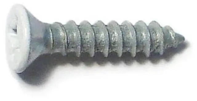 Main image of MIDWEST FASTENER 79362 Wood Screw, #5, 5/8 in, White Steel Flat Head Phillips
