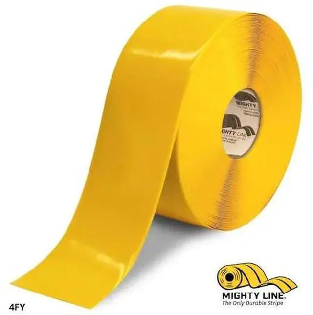 Main image of MIGHTY LINE 4FY Frigid Freezer Floor Tape PVC Yellow, 4" W x 100 ft. L