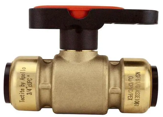 Alt view image 2 of 6 - APOLLO FSBBV34TX 3/4 in. Brass Push-To-Connect Compact Ball Valve with Lockable