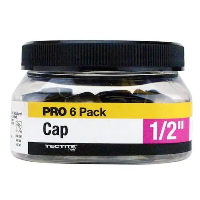 Main image of APOLLO FSBCAP126JR 1/2 in. Brass Push-To-Connect Cap Jar (6-Pack), 6PK