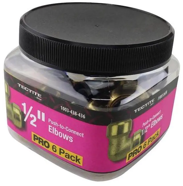 Alt view image 5 of 7 - APOLLO FSBE126JR 1/2 in. Brass Push-To-Connect 90-Degree Elbow Jar (6-Pack), 6PK