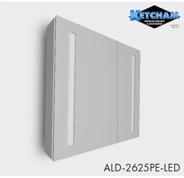 Alt view image 2 of 2 - KETCHAM ALD-2625-LED 26" x 24" Surface Mounted/Recessed Polished Edge LED