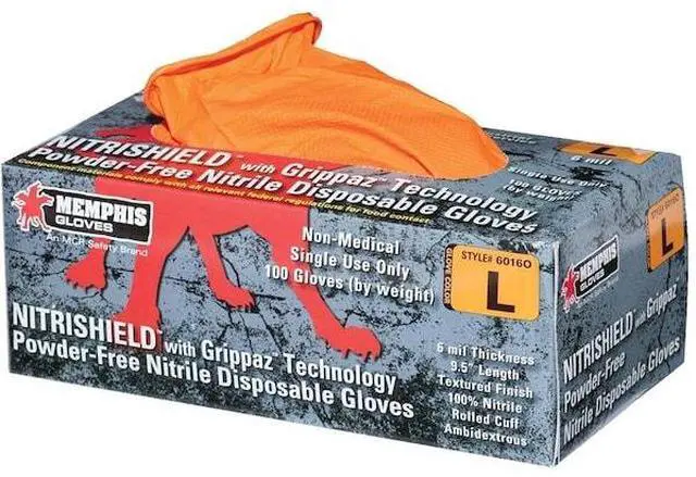 Alt view image 2 of 3 - MCR SAFETY 6016OXXL NitriShield with Grippaz, Disposable Gloves, 6 mil Palm,